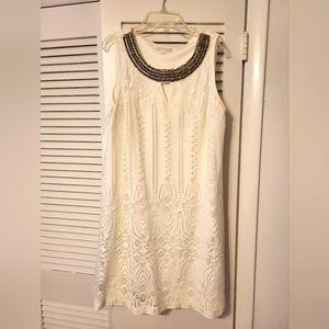 White Dress with beaded collar size 12
